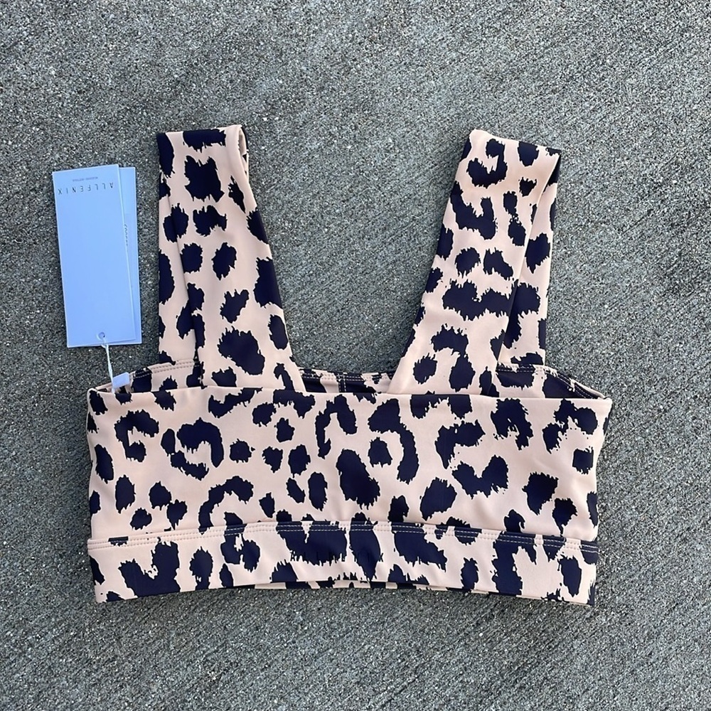 NWT ALLFENIX Leo Leopard Animal print Sports Bra Size small Workout Yoga Lounge - Picture 3 of 4